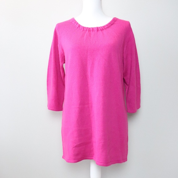 Susan Graver Sweaters - Susan Graver Pink 3/4 Sleeve Knit Sweater